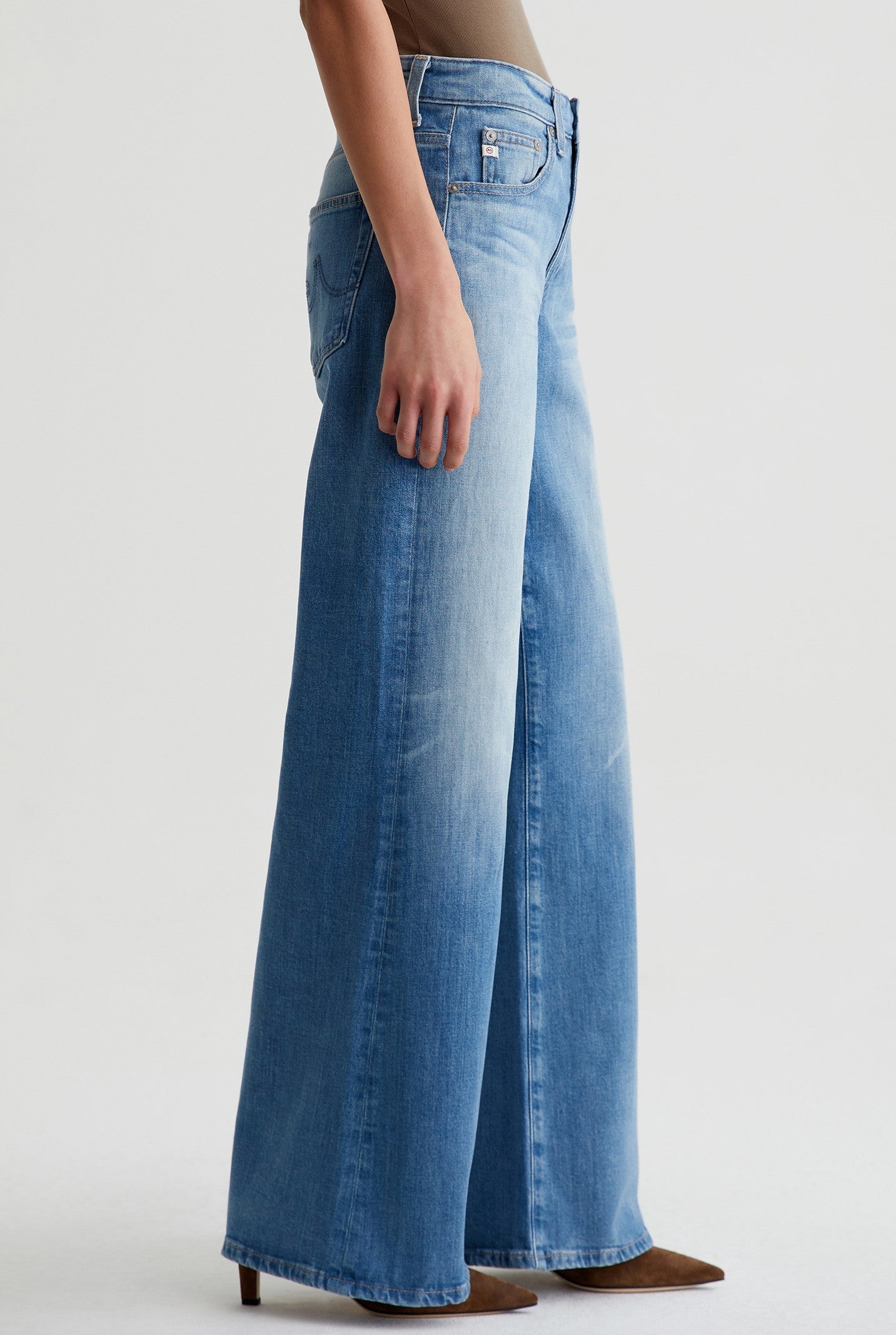  AG Mid Rise Wide Leg