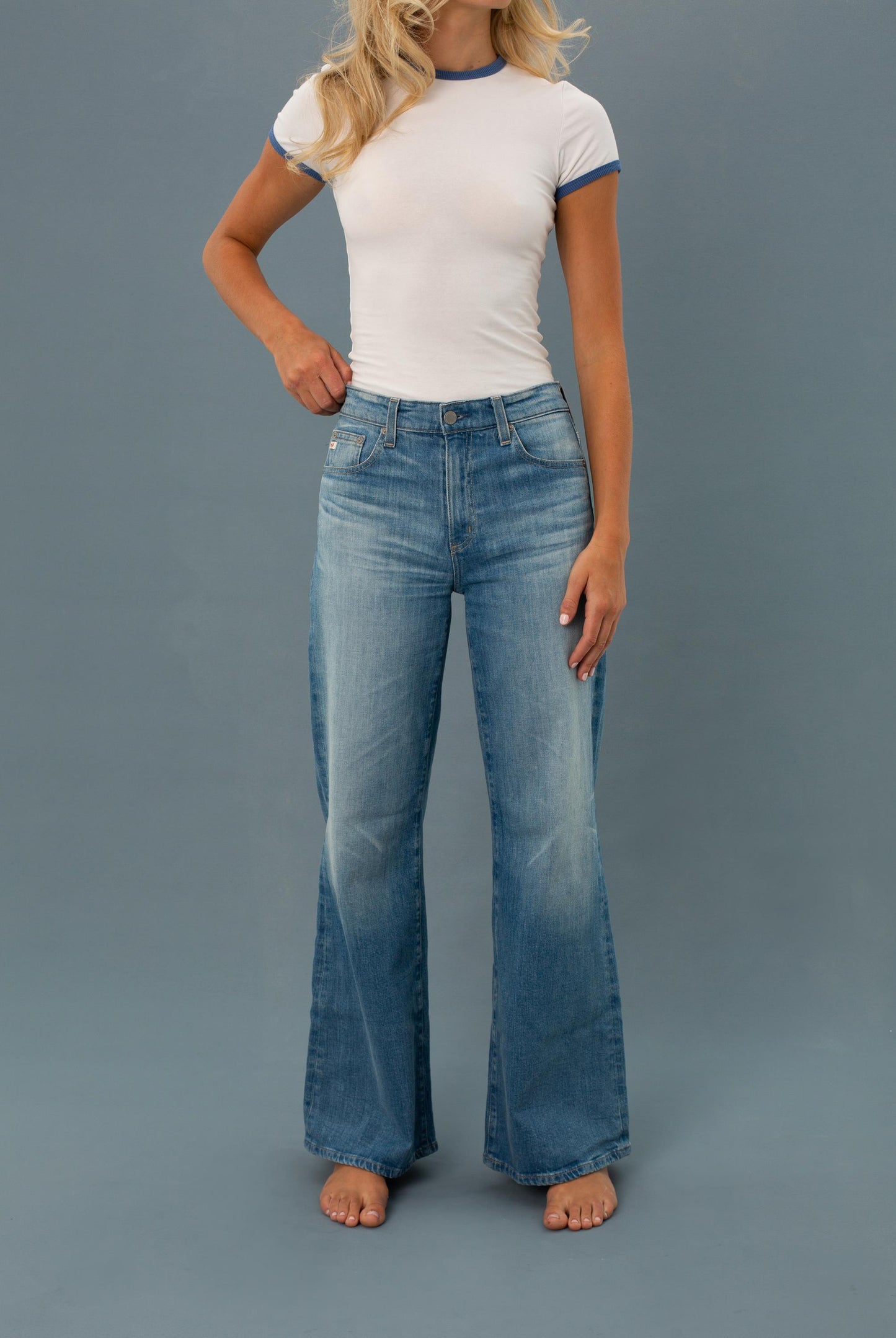  AG Mid Rise Wide Leg