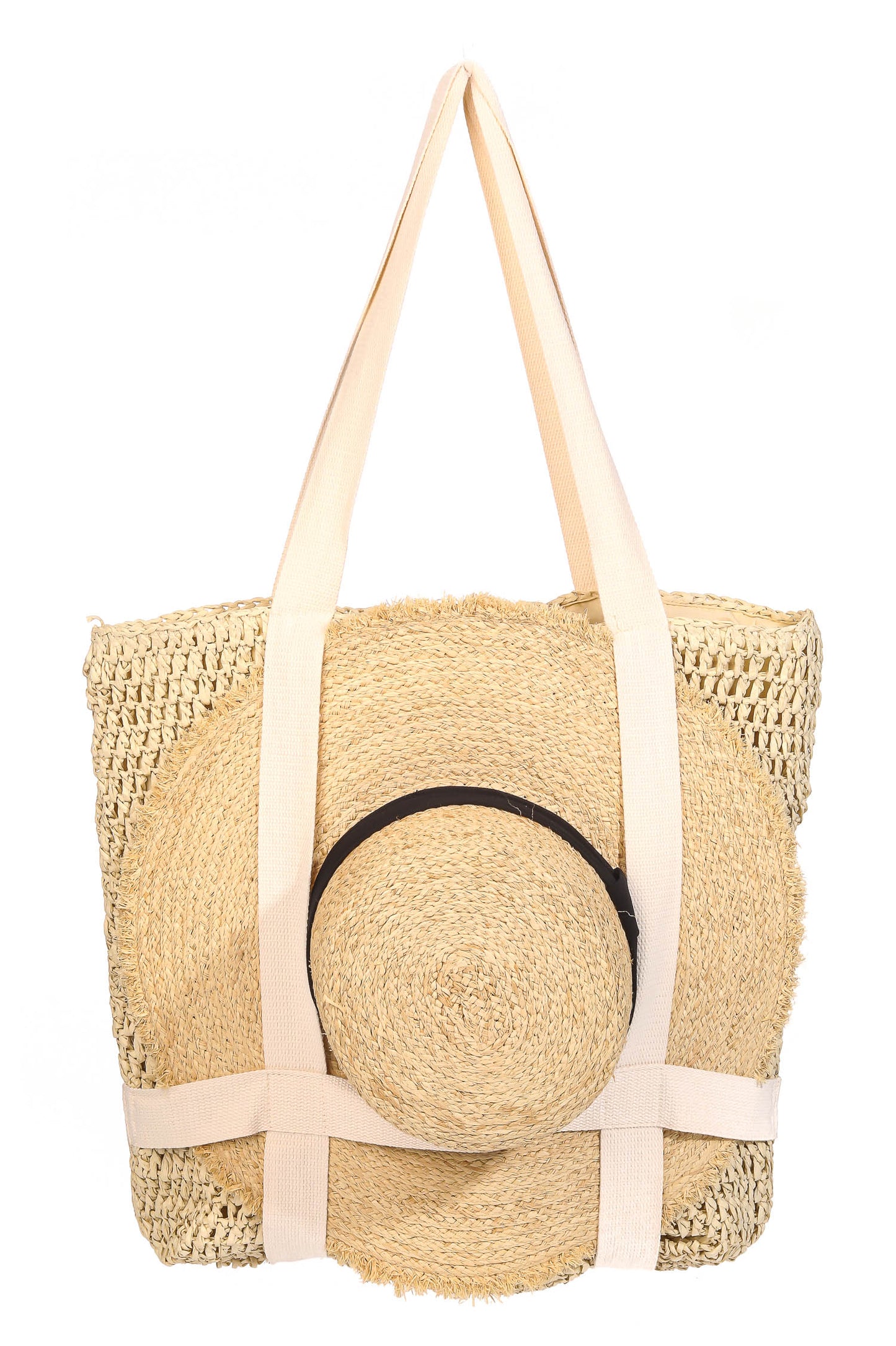  SOUTH MOON UNDER Straw Braided Hat Carrier Tote