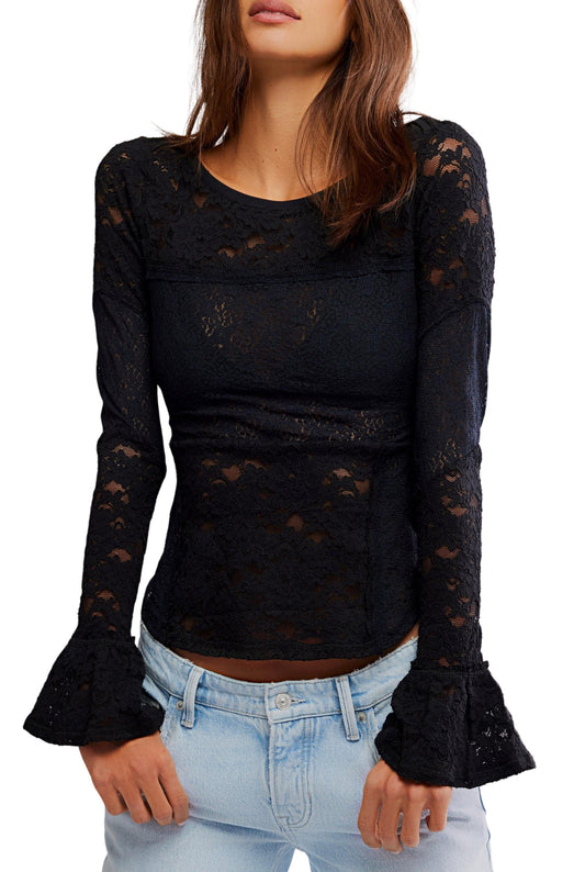  FREE PEOPLE Lace Layering Knit