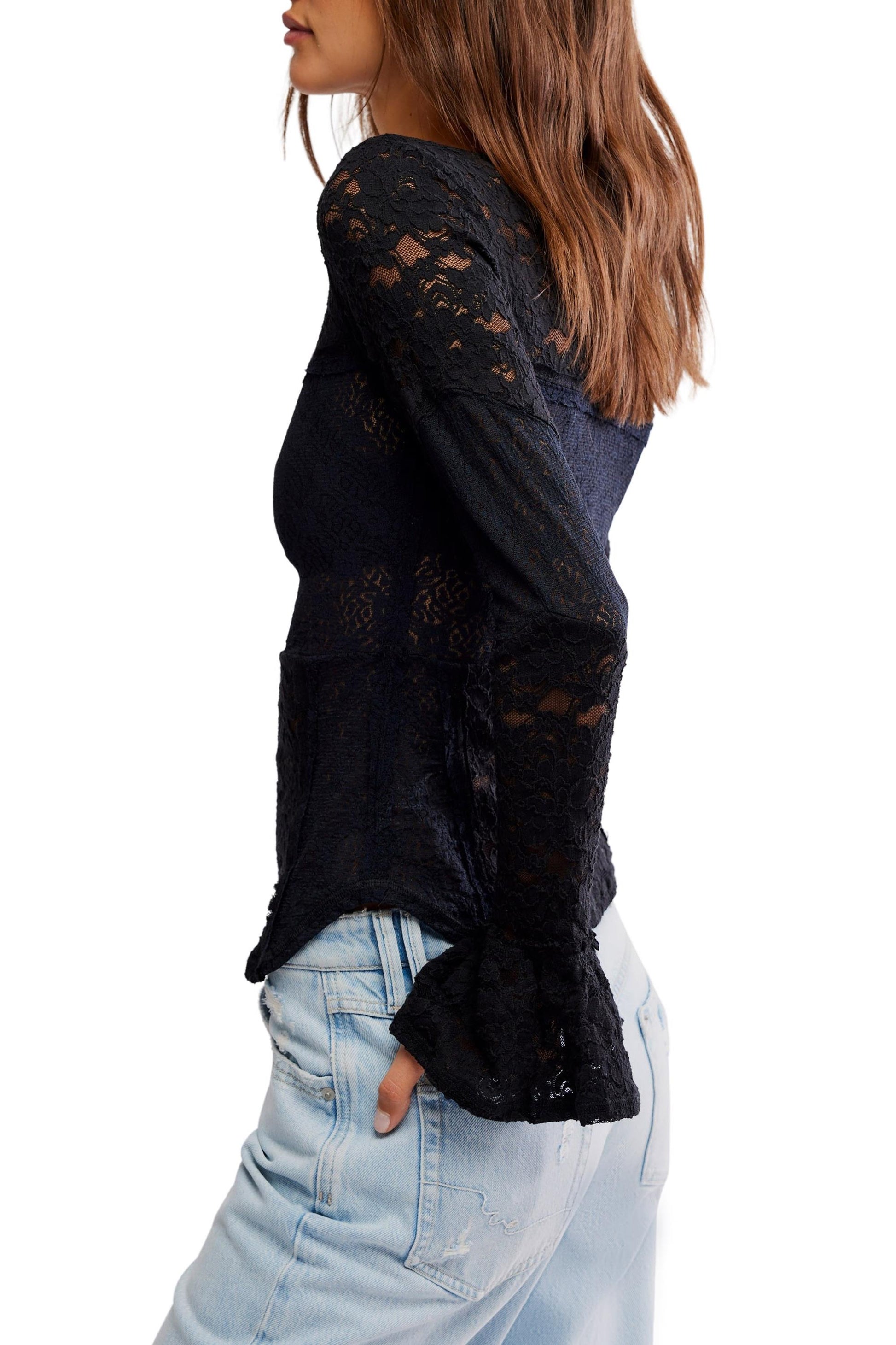  FREE PEOPLE Lace Layering Knit