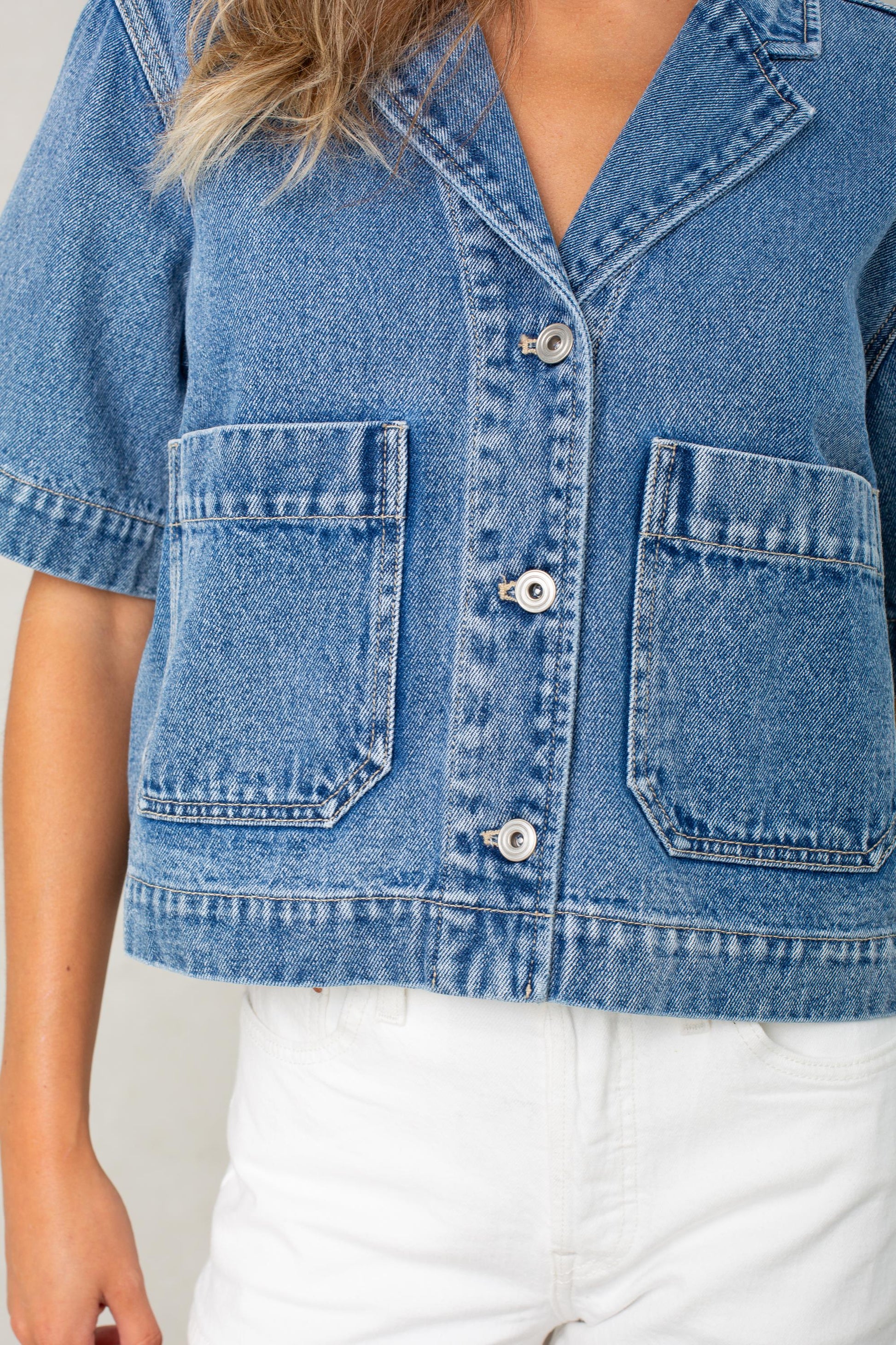  ISLA Dede Short Sleeve Denim Jacket
