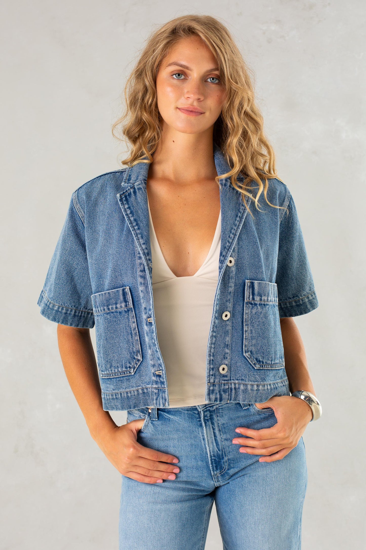  ISLA Dede Short Sleeve Denim Jacket