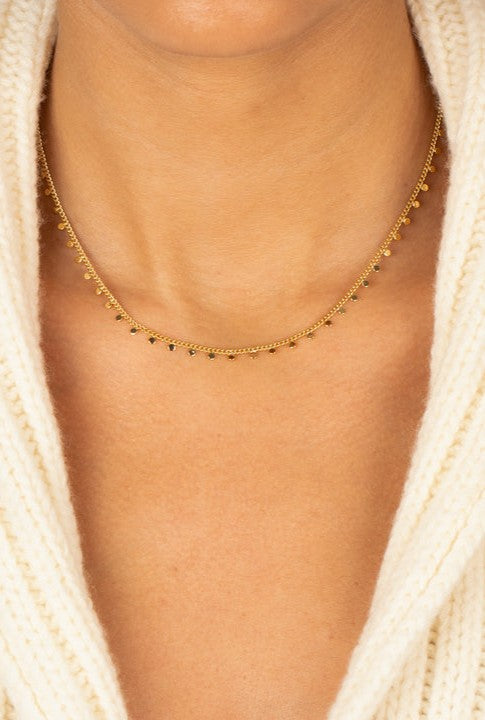  BY ADINA EDEN Solid Dangling Discs Cuban Link Necklace