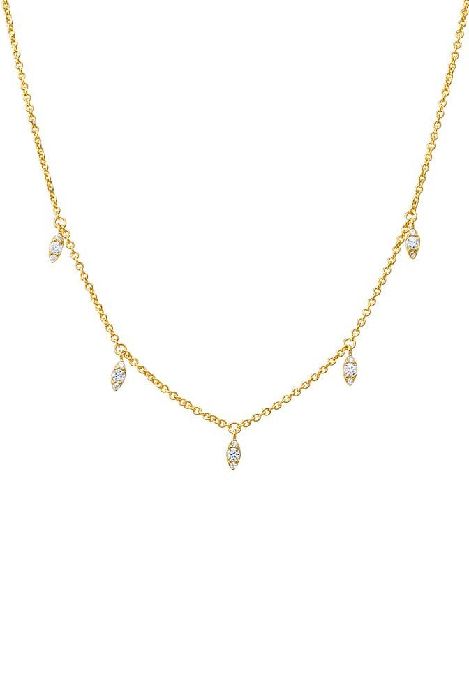  BY ADINA EDEN CZ Marquise Dangling Shaker Necklace