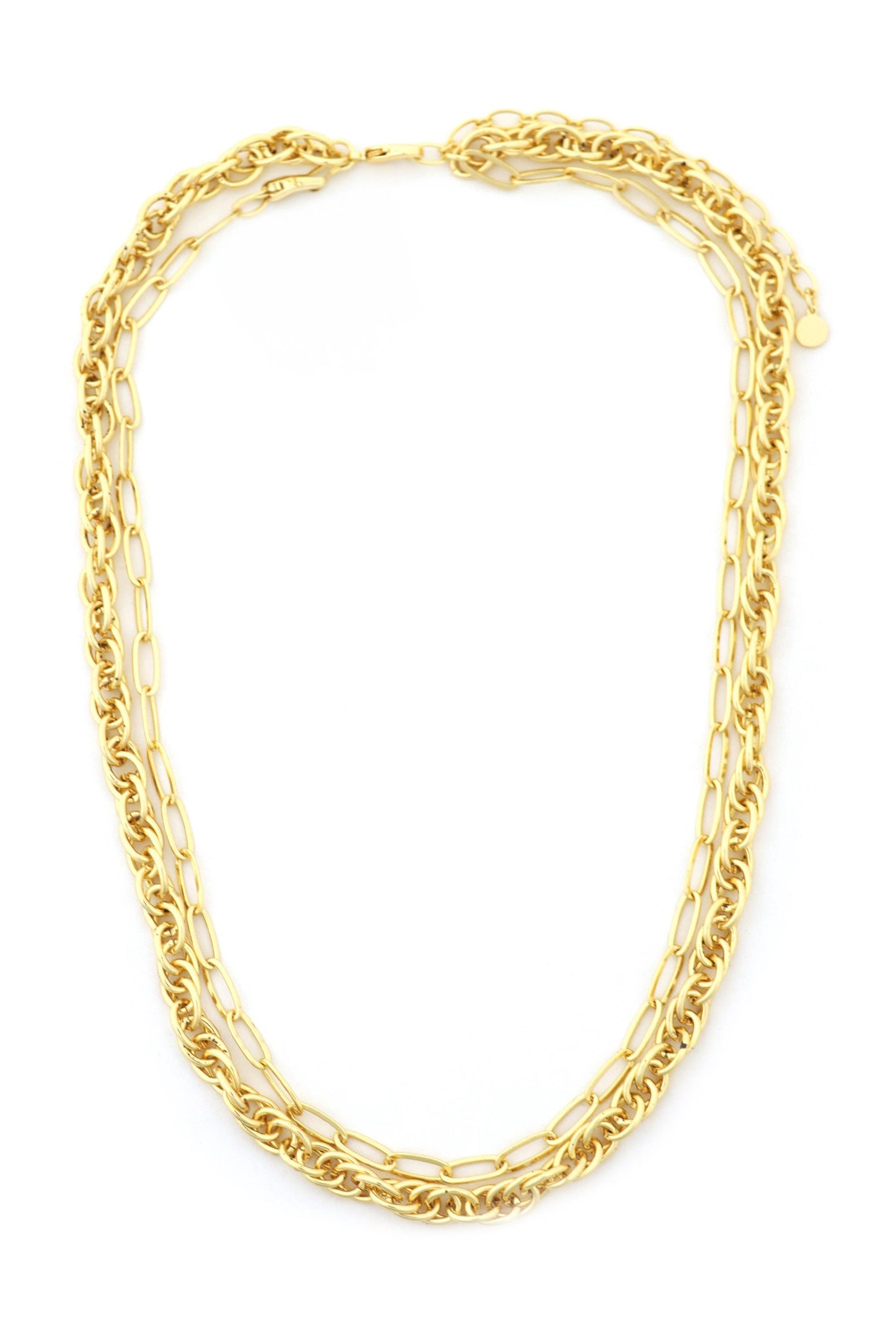  PANACEA 16 In 2 Layer Neck Gold Chain Design