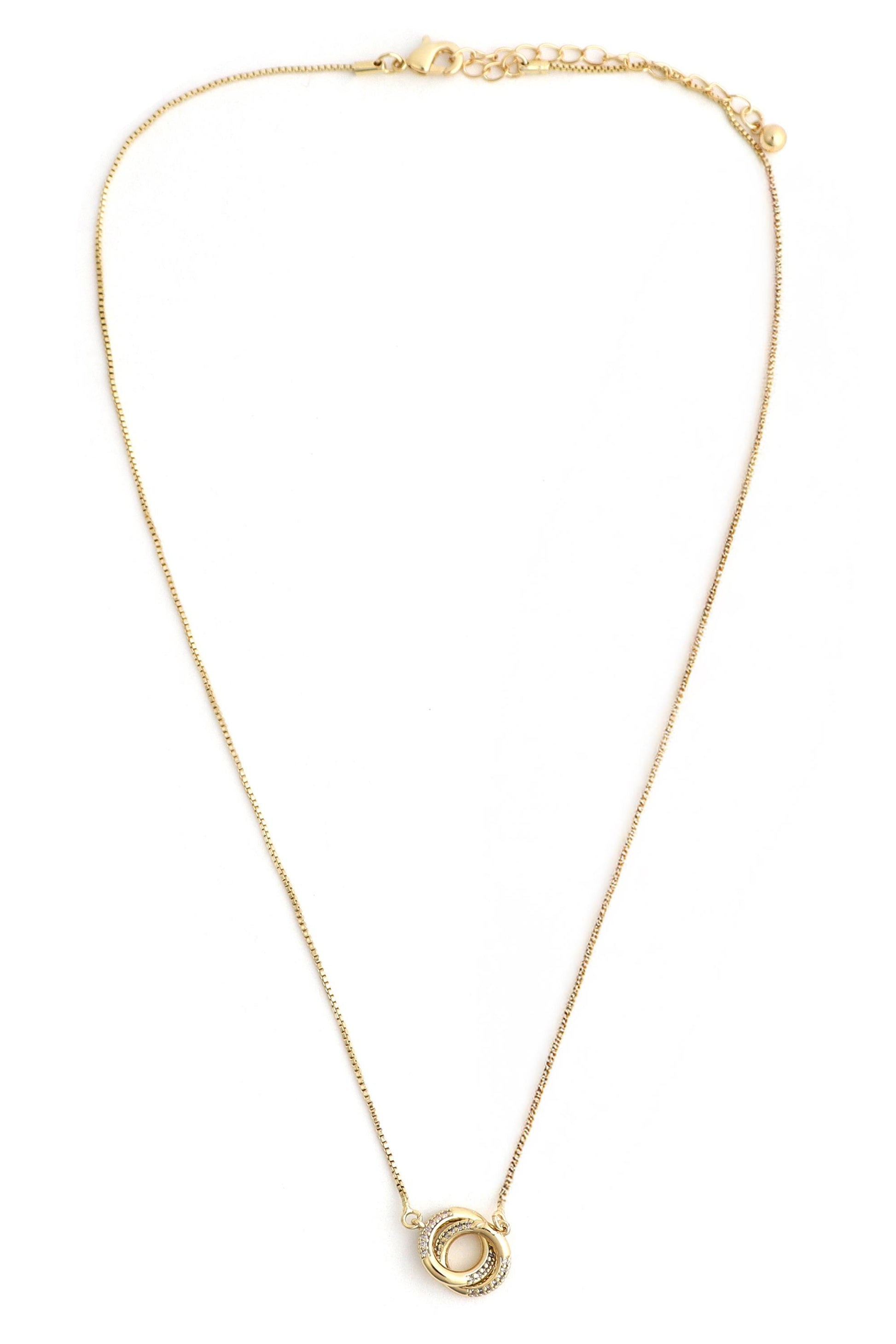  PANACEA 16 In Neck Box Chain Doub Pave Ring