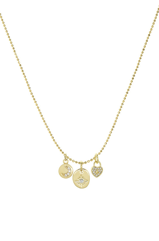  MARLYN SCHIFF Adjustable Pull Chain W/ Pave Charm Neck