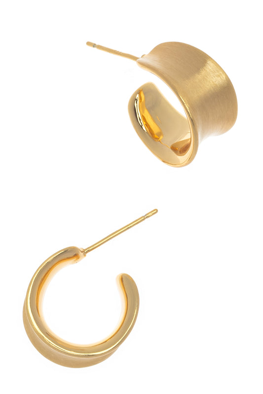  SOUTH MOON UNDER Brushed Gold Detail Hoop