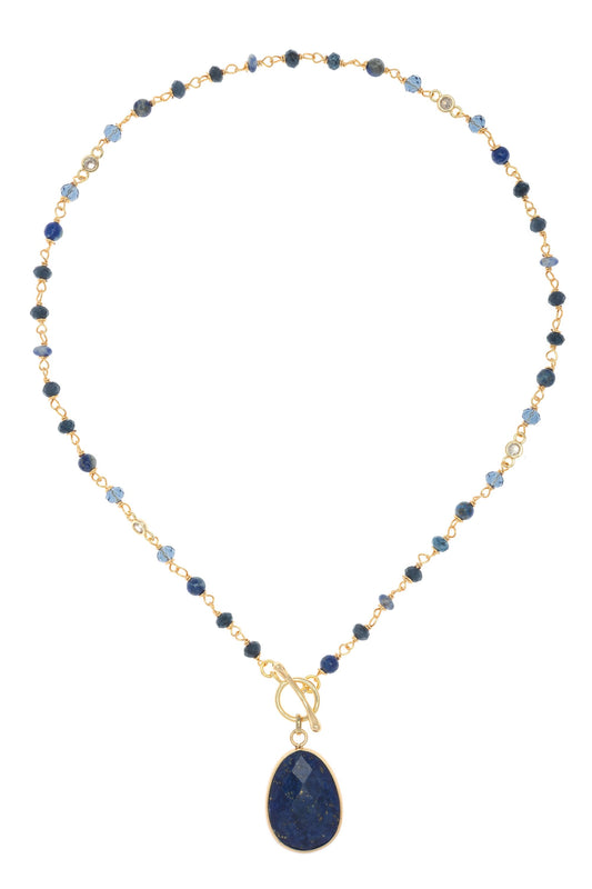  SOUTH MOON UNDER Blue Stone Gd Necklace With Pendant